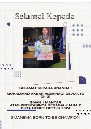 SISWA SMAN 1 MANYAR JUARA II DUTA GENRE 2024